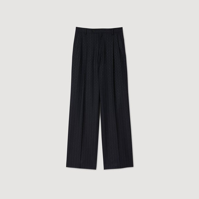 Pantalón a rayas con strass