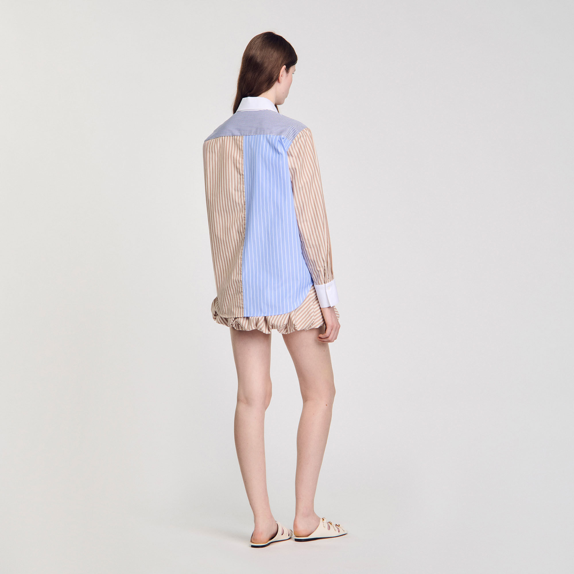 Camisa con mezcla de rayas
