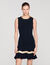 Vestido corto de punto con cadena