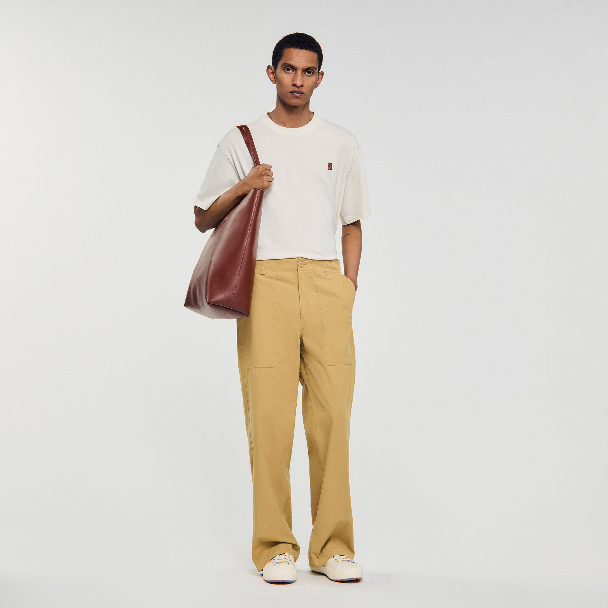 Pantalón ancho de algodón