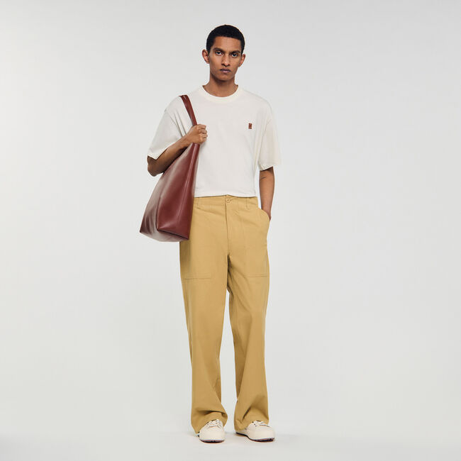 Pantalón ancho de algodón