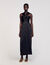 Vestido largo satinado abierto