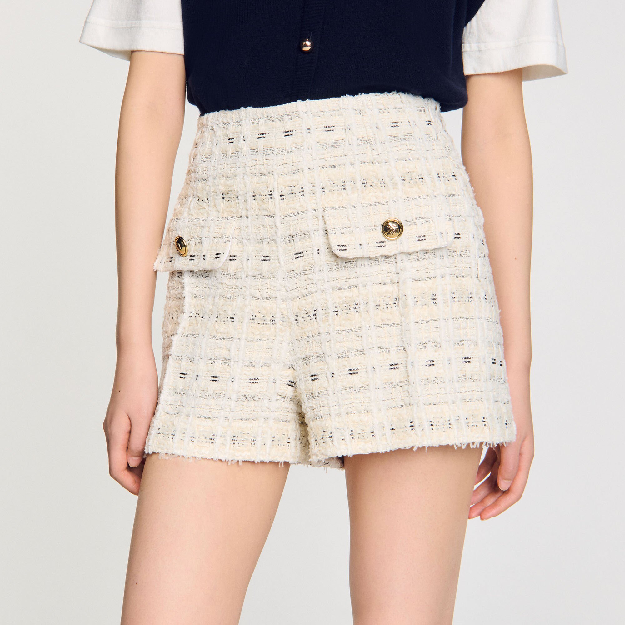 Short de tweed de fantasía