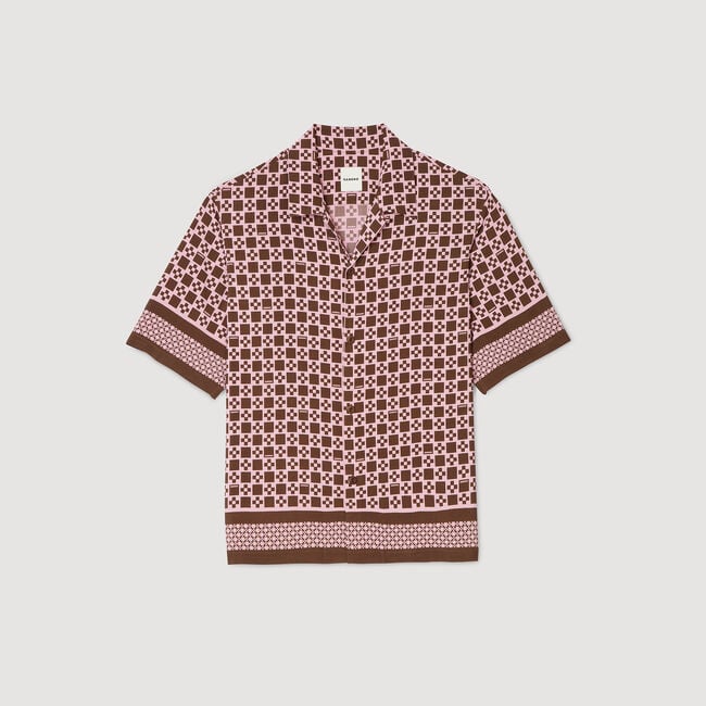Camisa fluida con estampado Square Cross