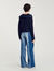 Cárdigan con detalles denim