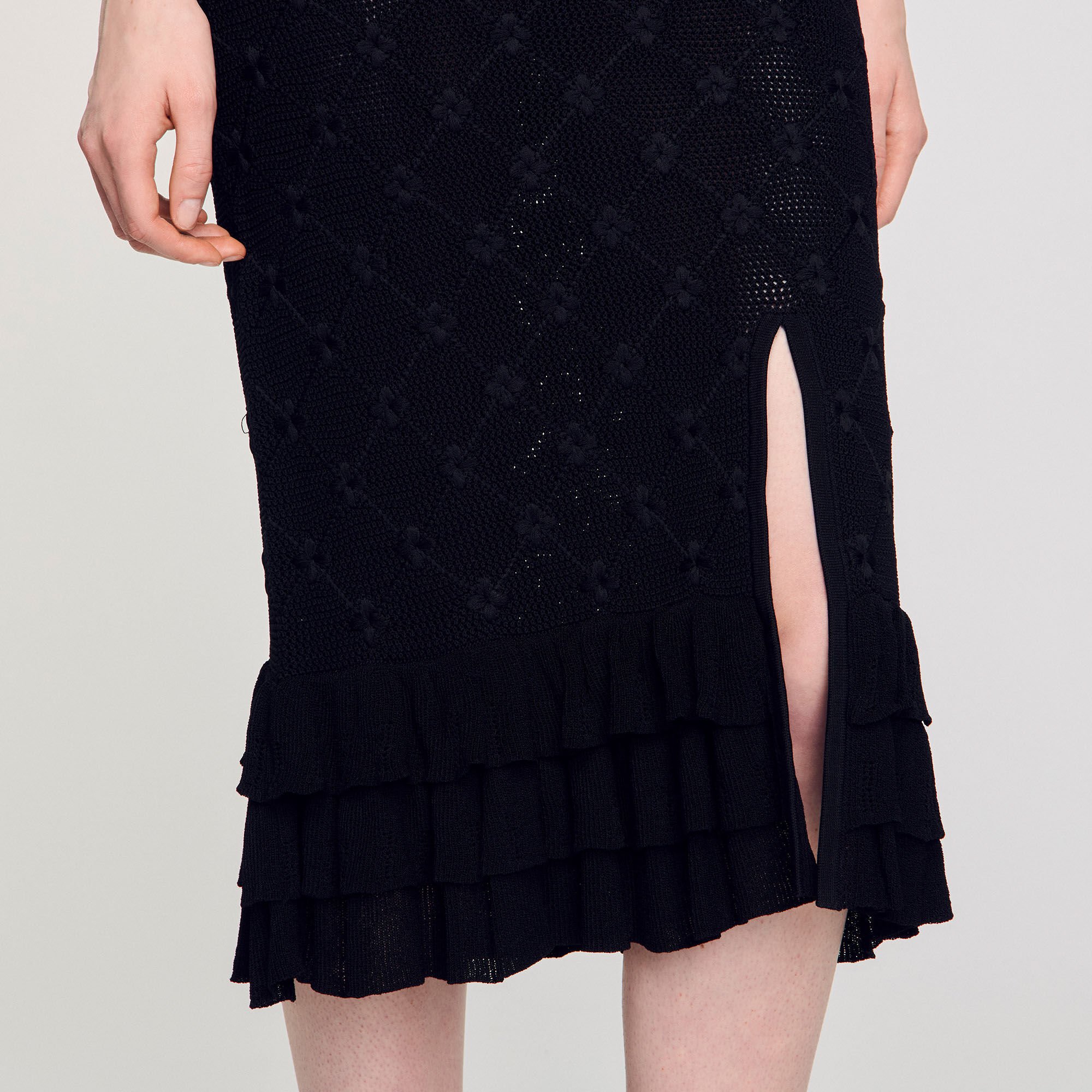 Falda midi de punto