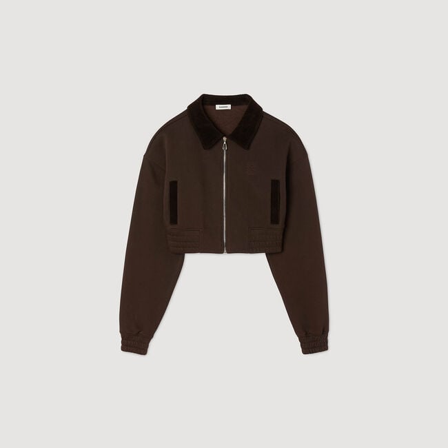 Sudadera corta bicolor