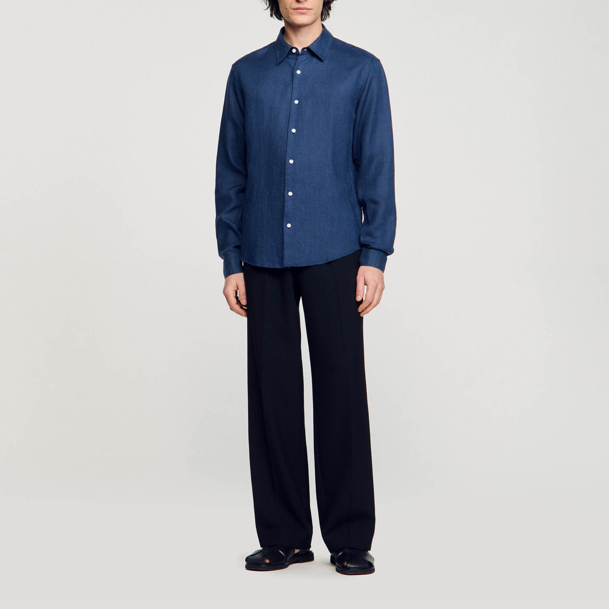 Camisa de algodón y lino 