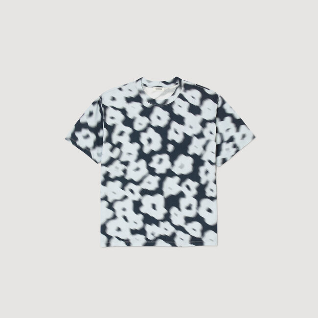Camiseta de algodón con flores