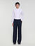 Pantalón ancho de traje de lana