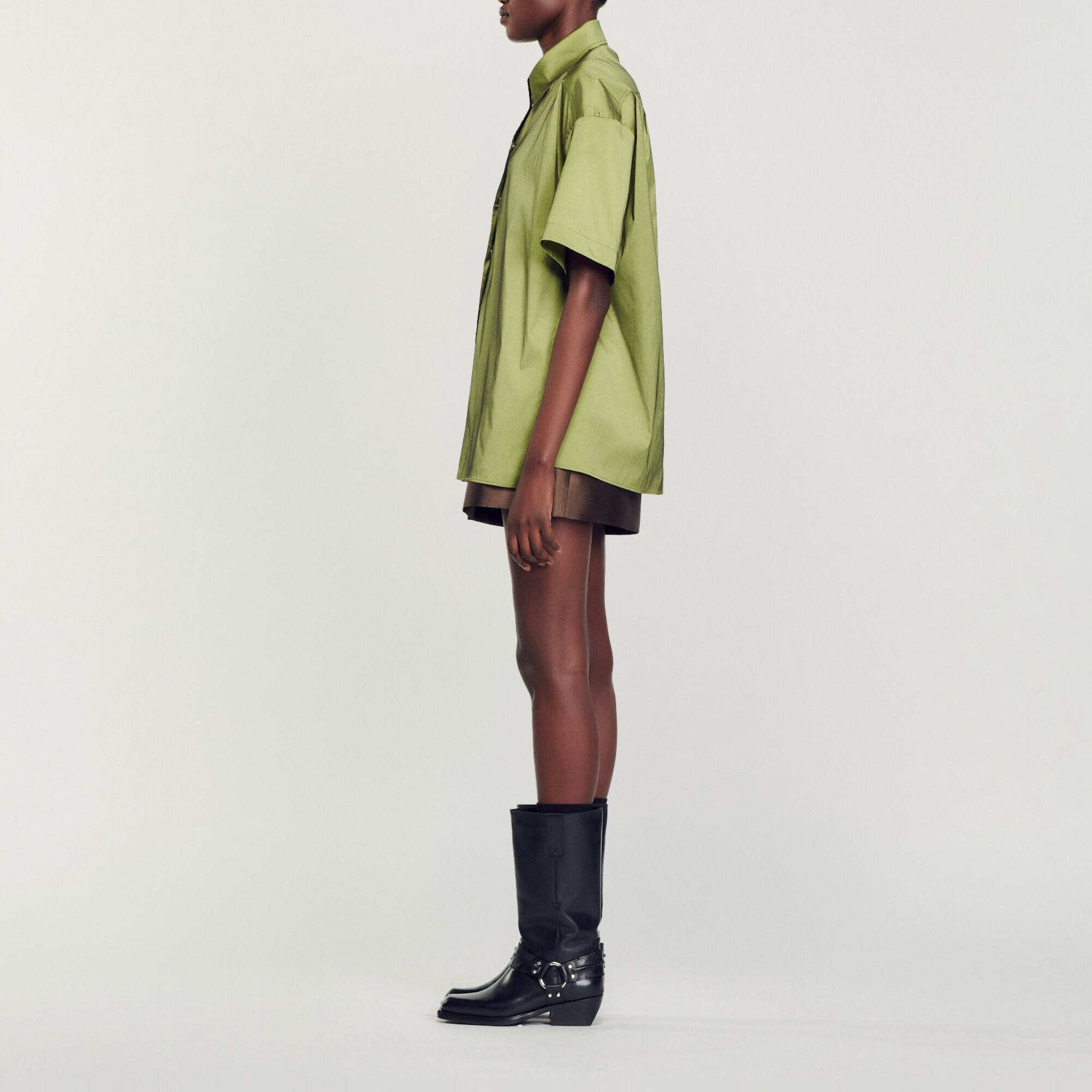 Camisa oversize satinada