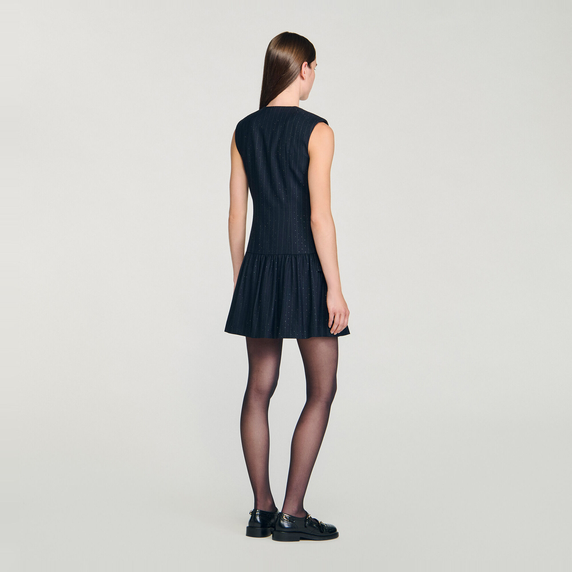 Vestido corto sastre con strass - Mujer | Sandro