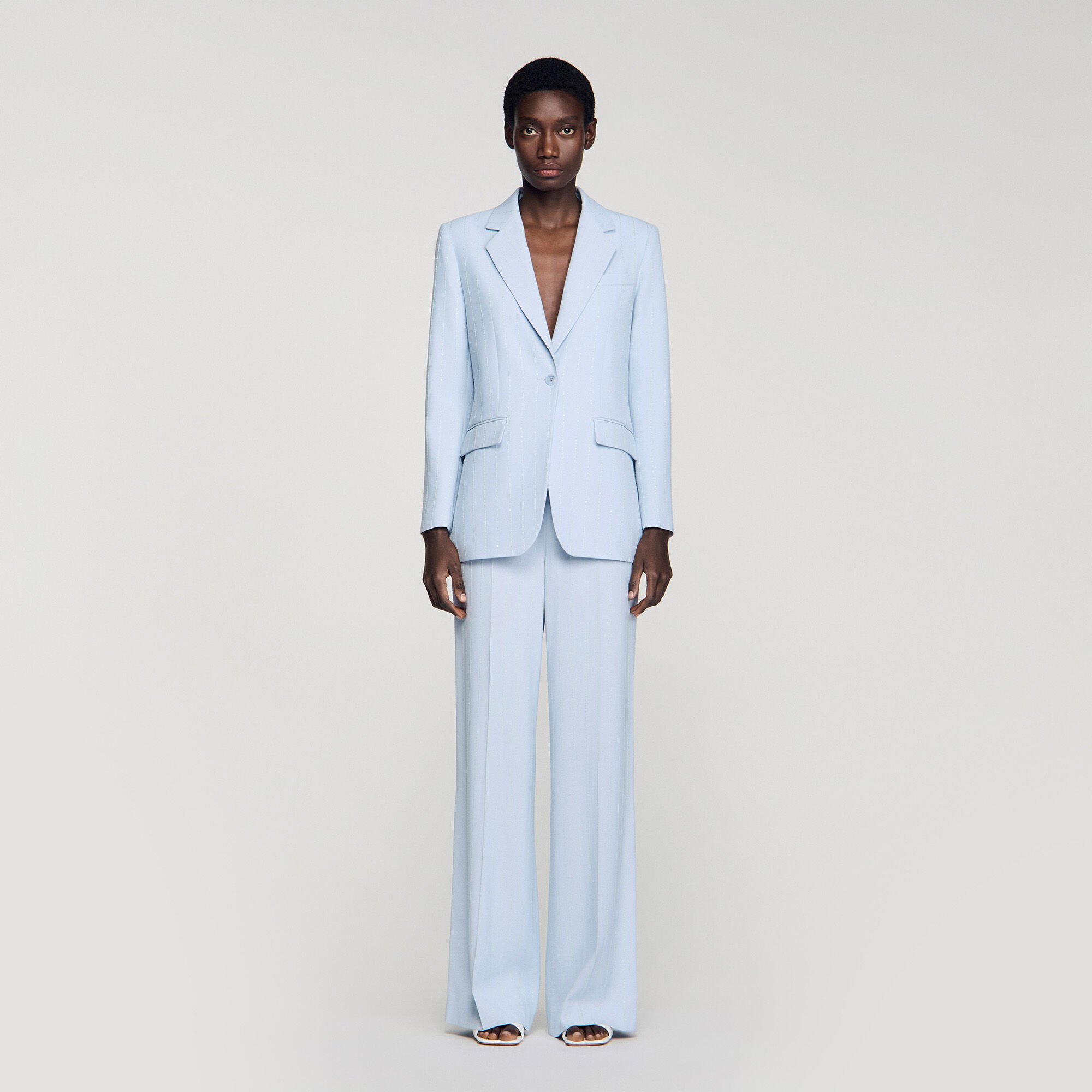 Americana con rayas de lentejuelas