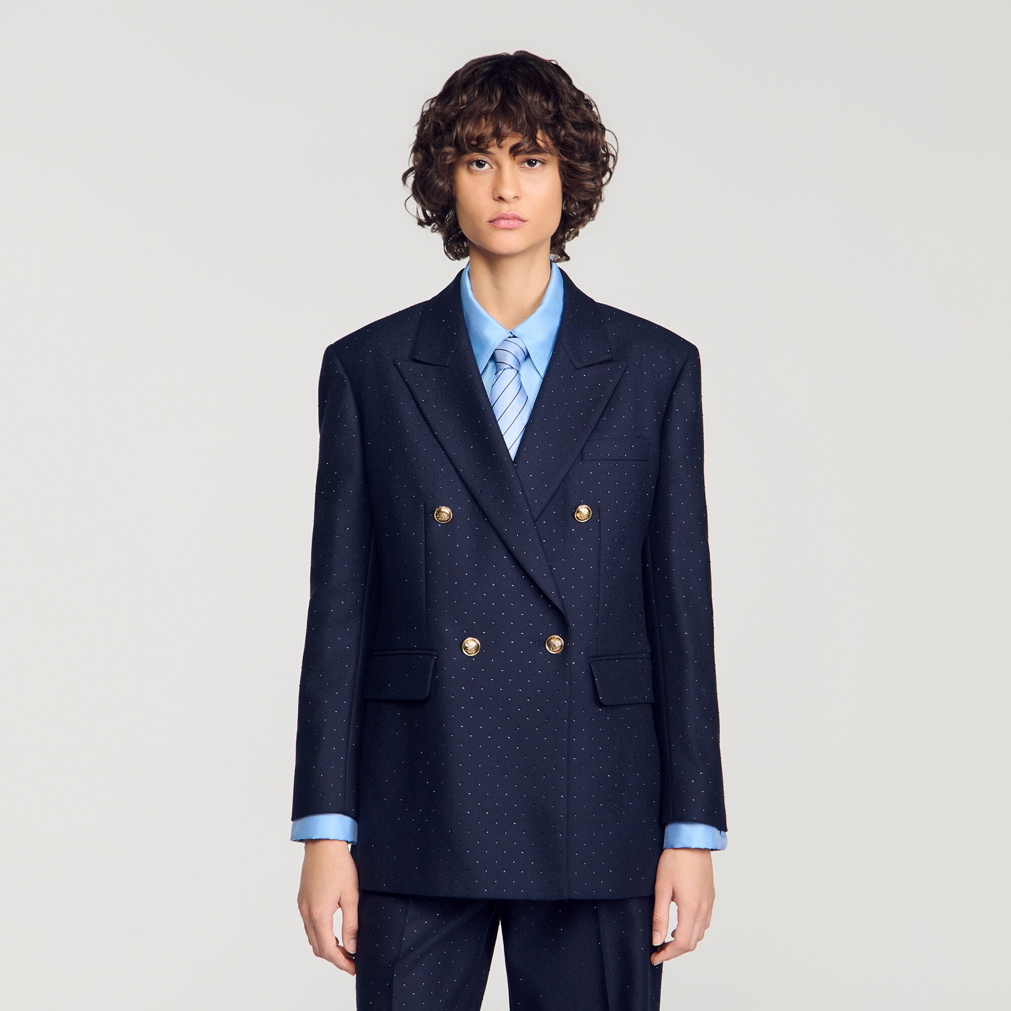 Chaqueta sastre de lana con strass - Mujer | Sandro