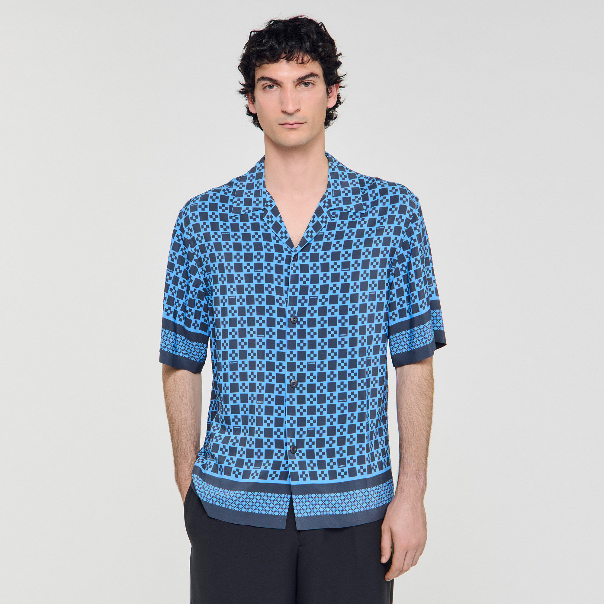 Camisa fluida con estampado Square Cross