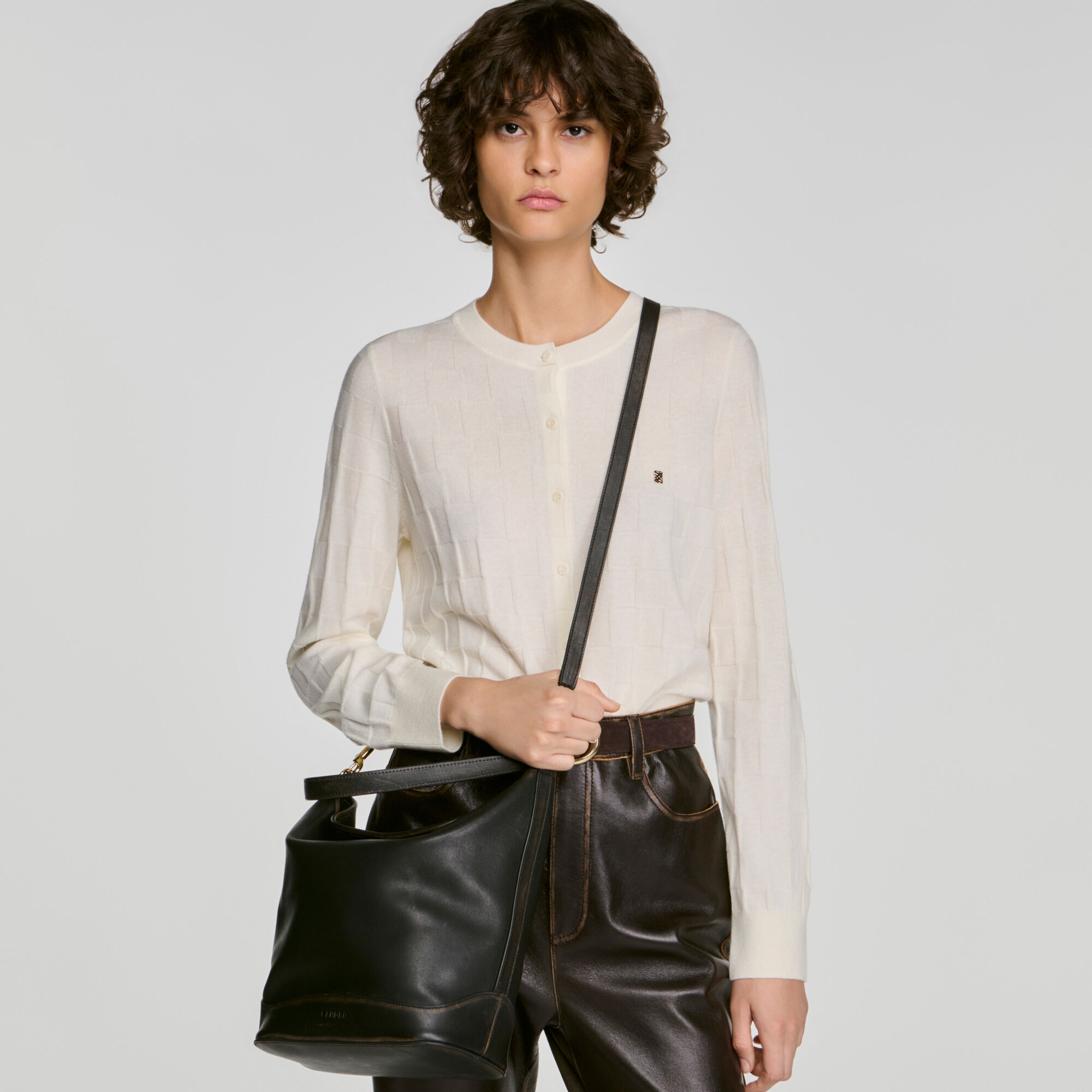 Bolso de cuero envejecido TANGOSO - Mujer | Sandro