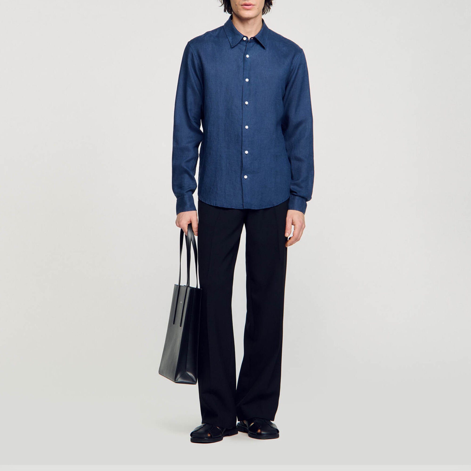 Camisa de algodón y lino 