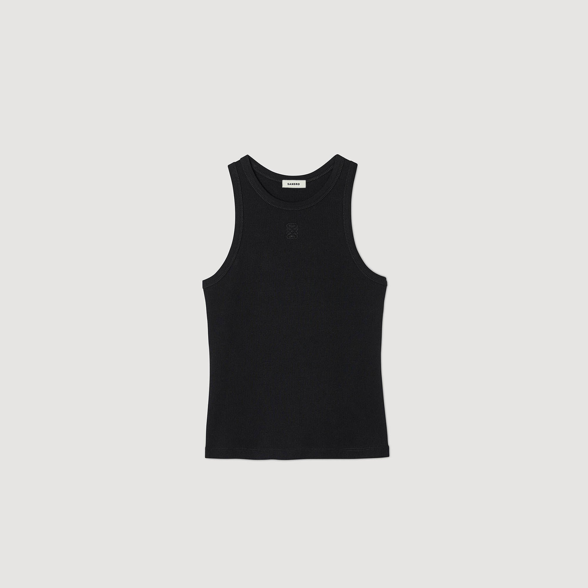 Camiseta sin mangas con bordado