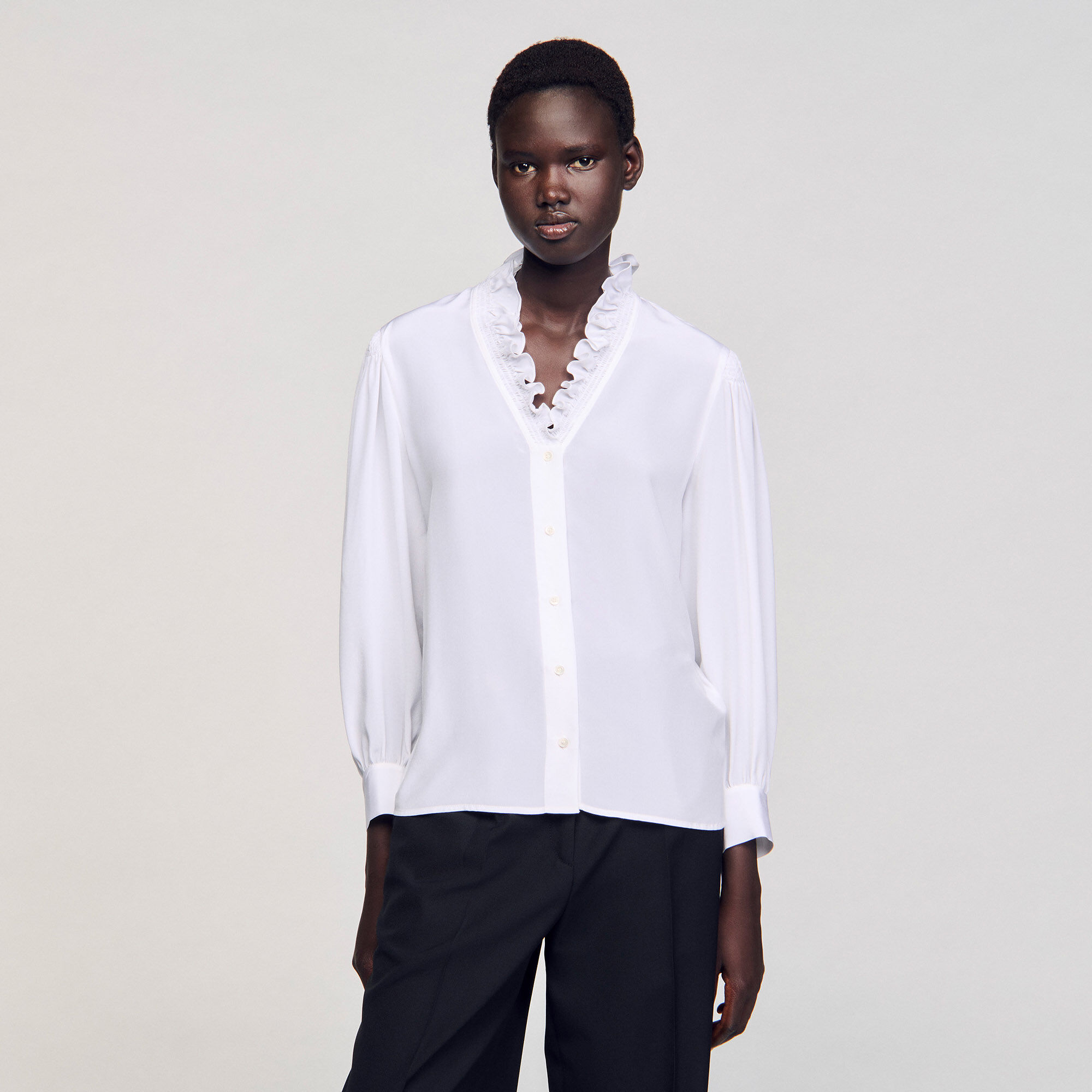 Camisa fluida de seda