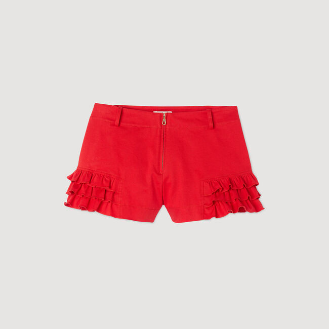 Pantalón corto con volantes