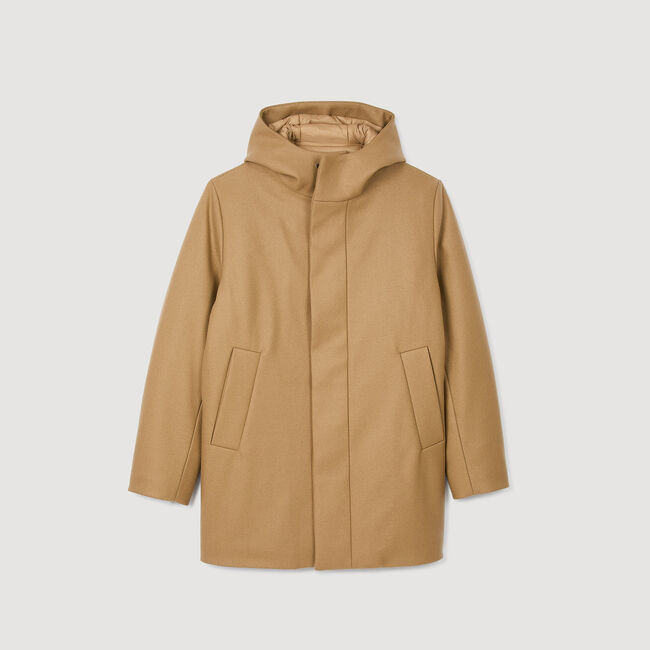 Parka de lana con capucha