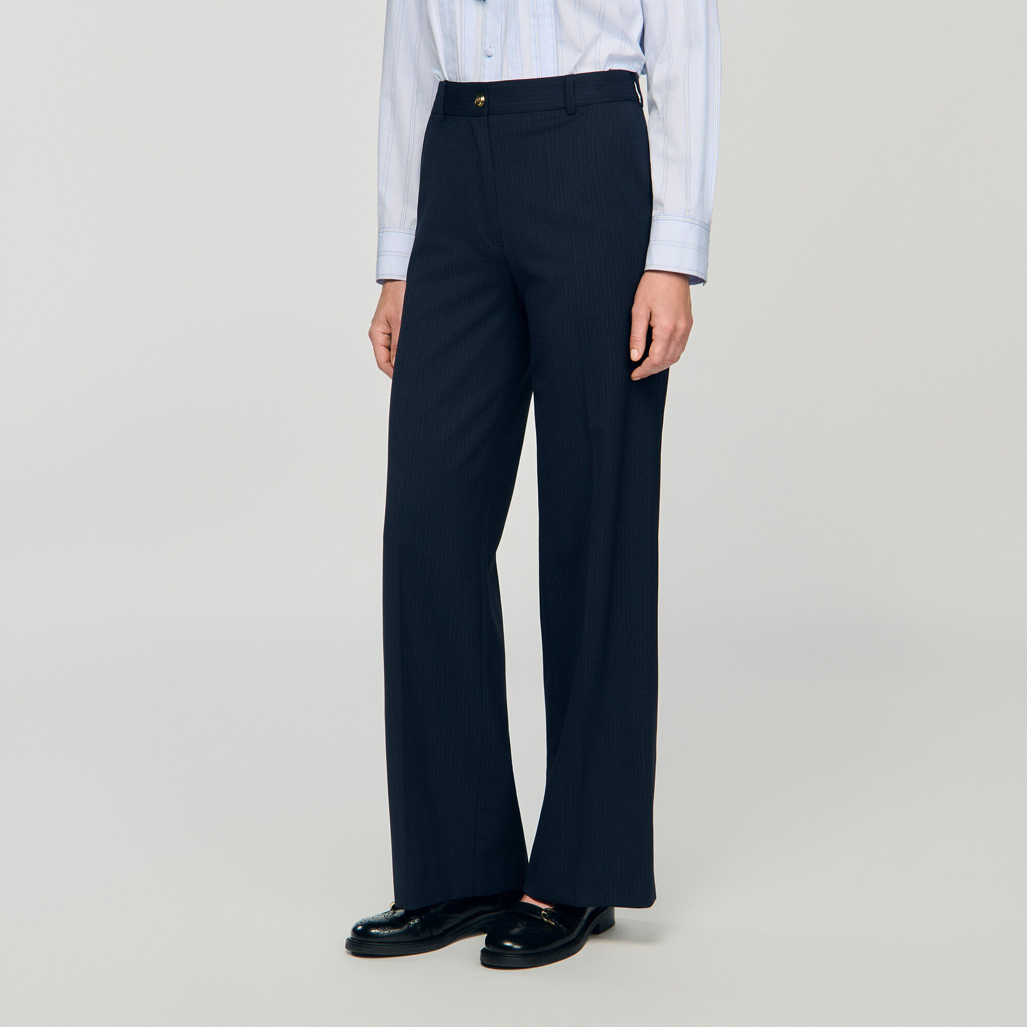 Pantalon à fines rayures