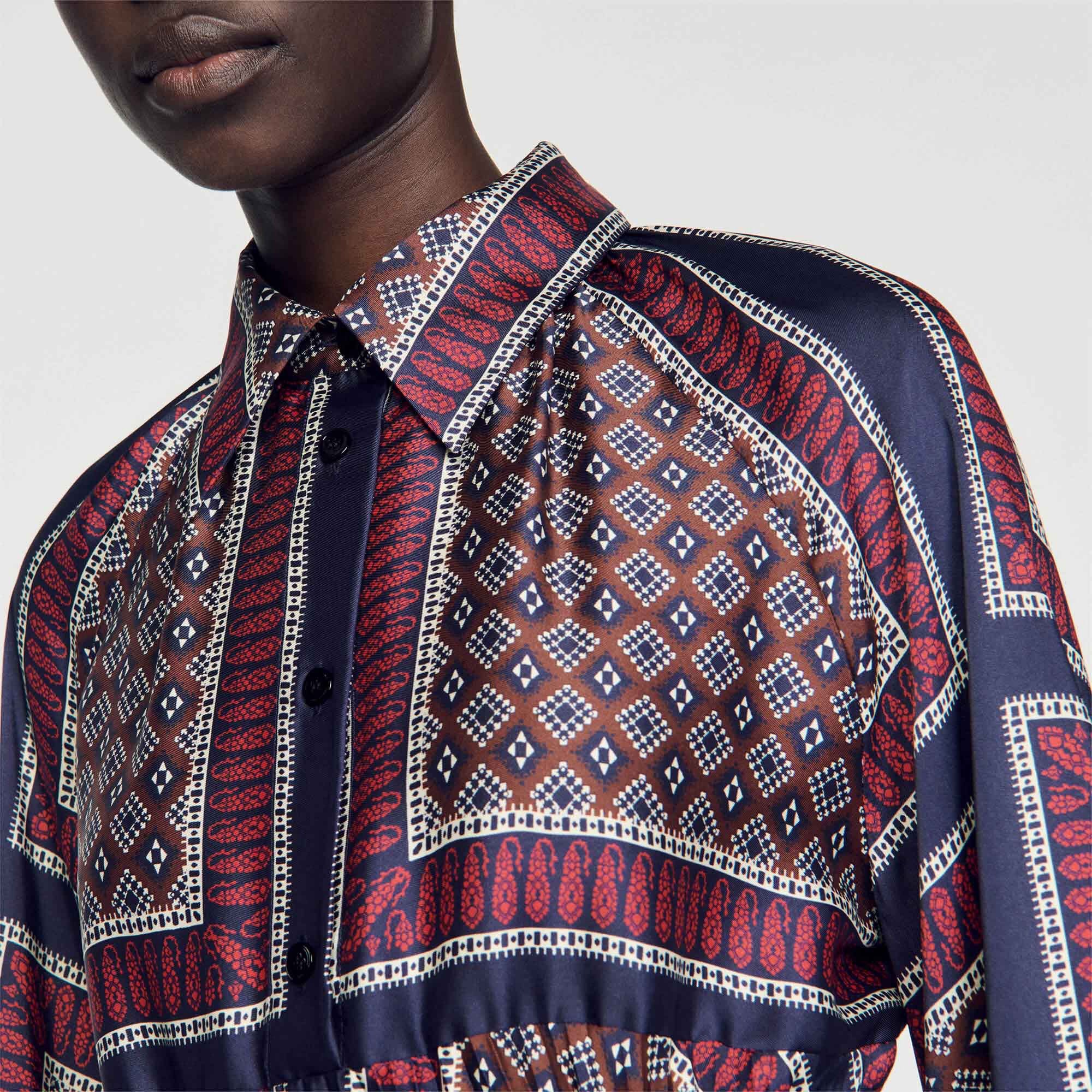 Vestido de camisa plisado