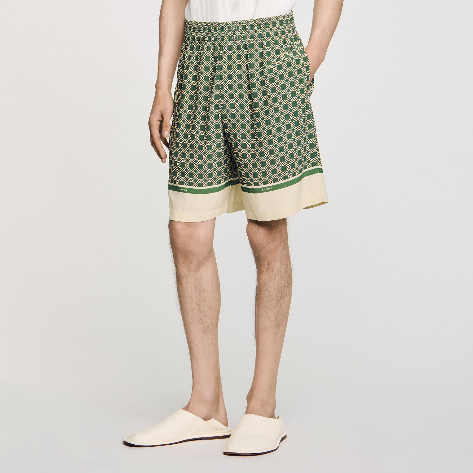 Bermuda fluida estampada