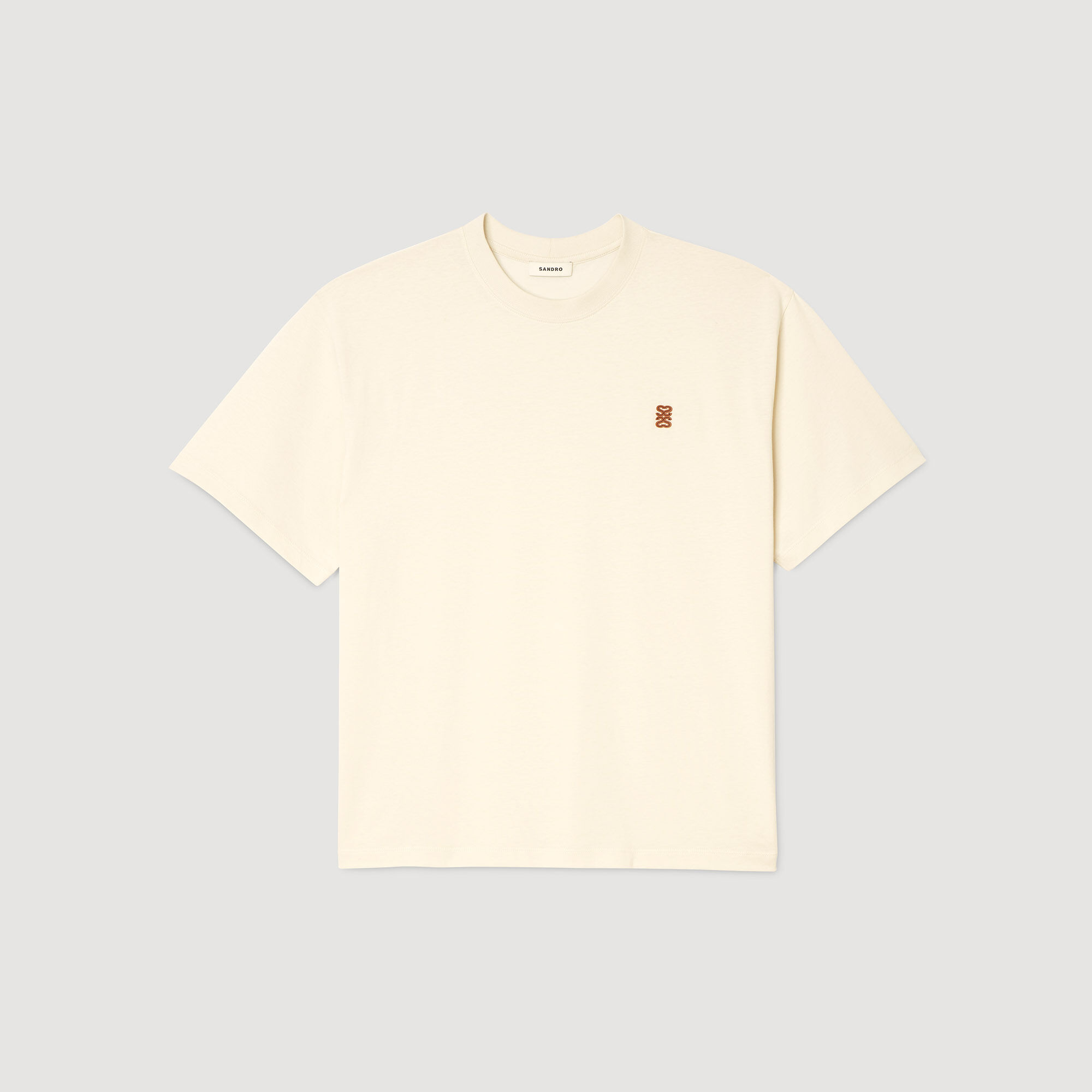 Camiseta con logotipo de cuero