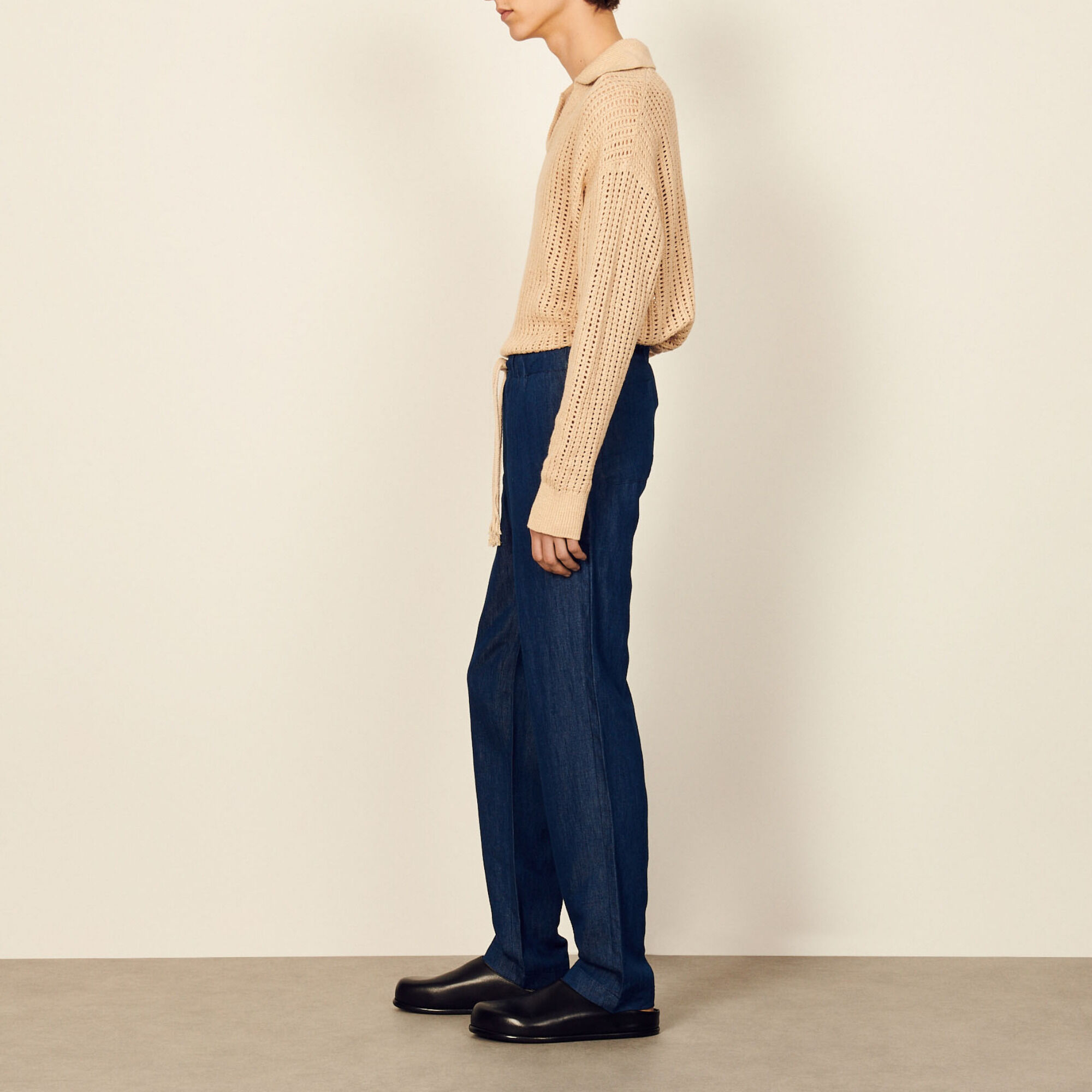 Pantalón ancho de cambray