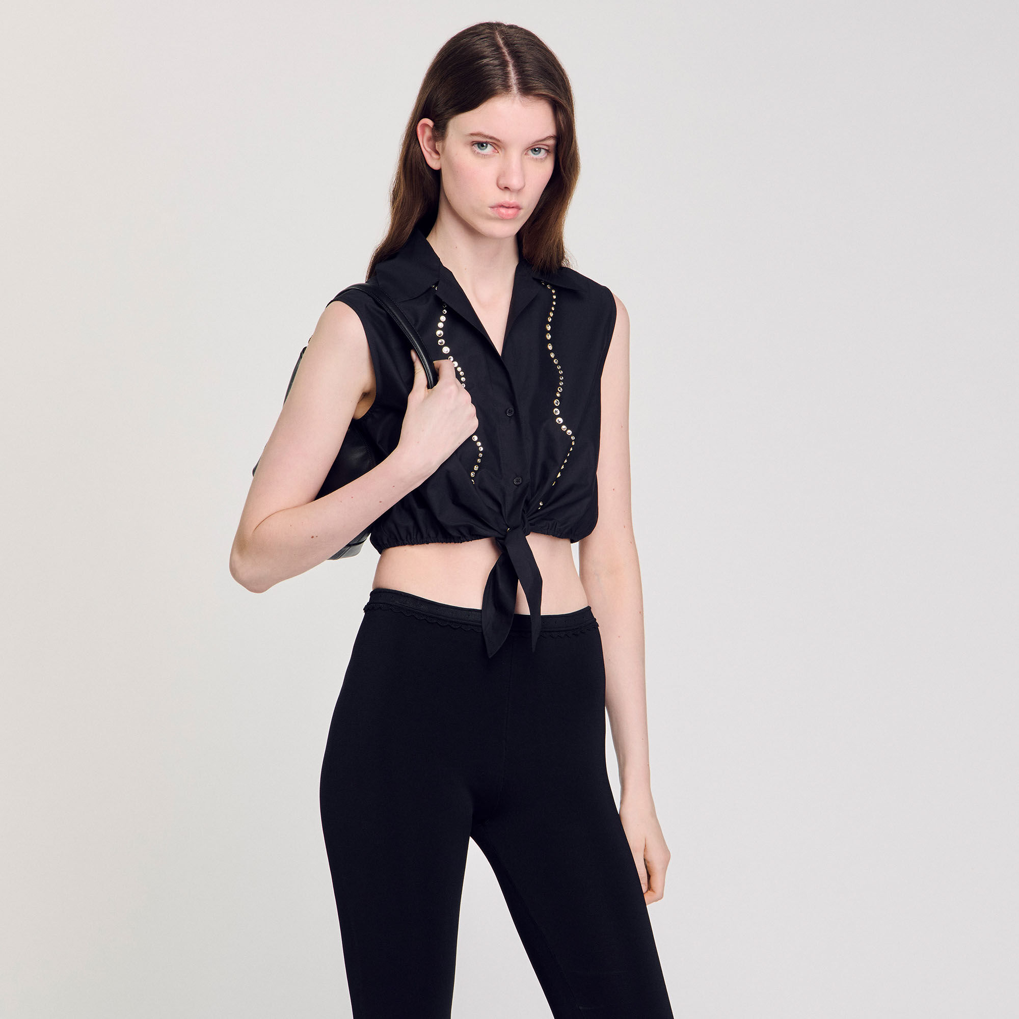 Camisa corta con strass