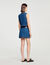 Top de denim y cuero