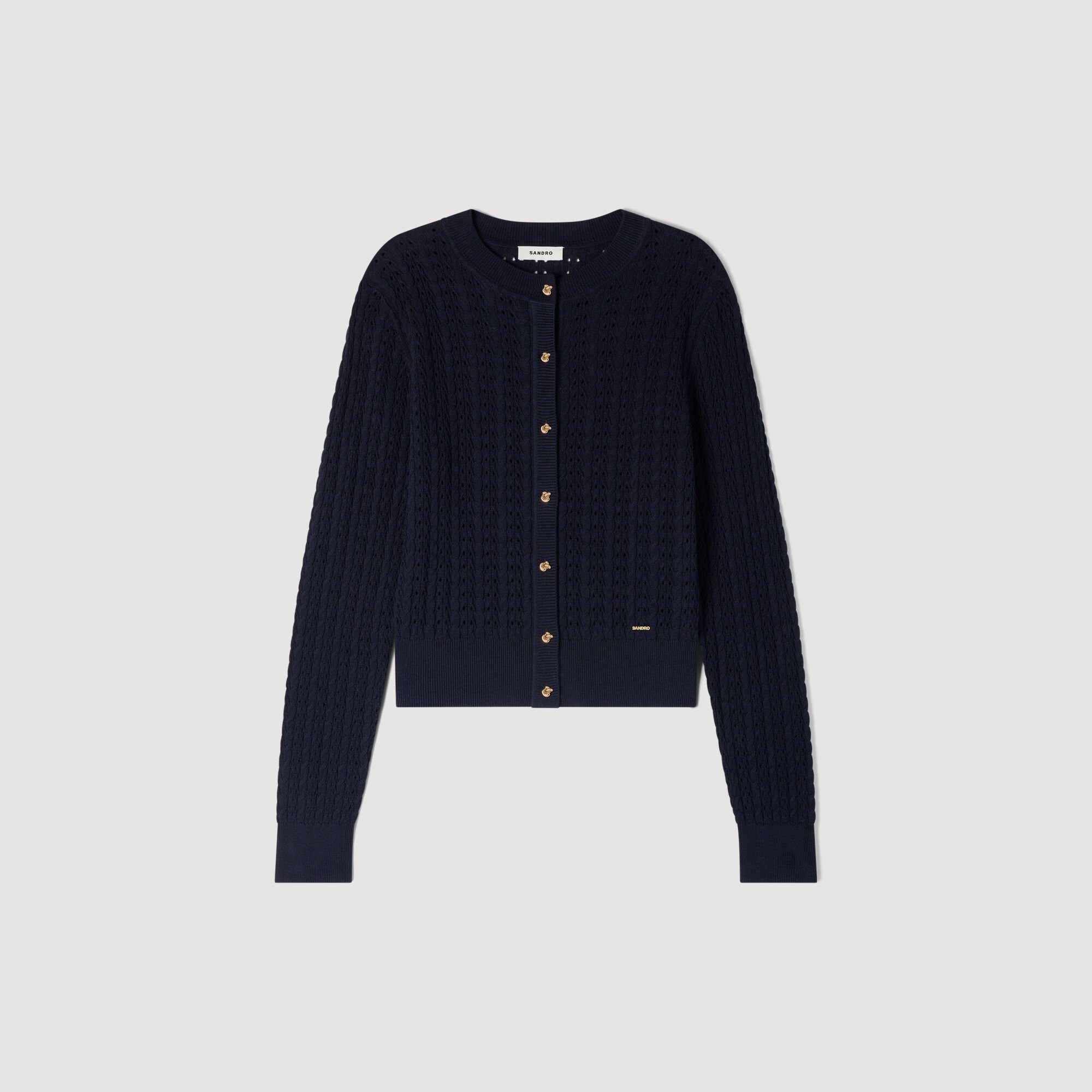 C&aacute;rdigan corto de punto texturizado