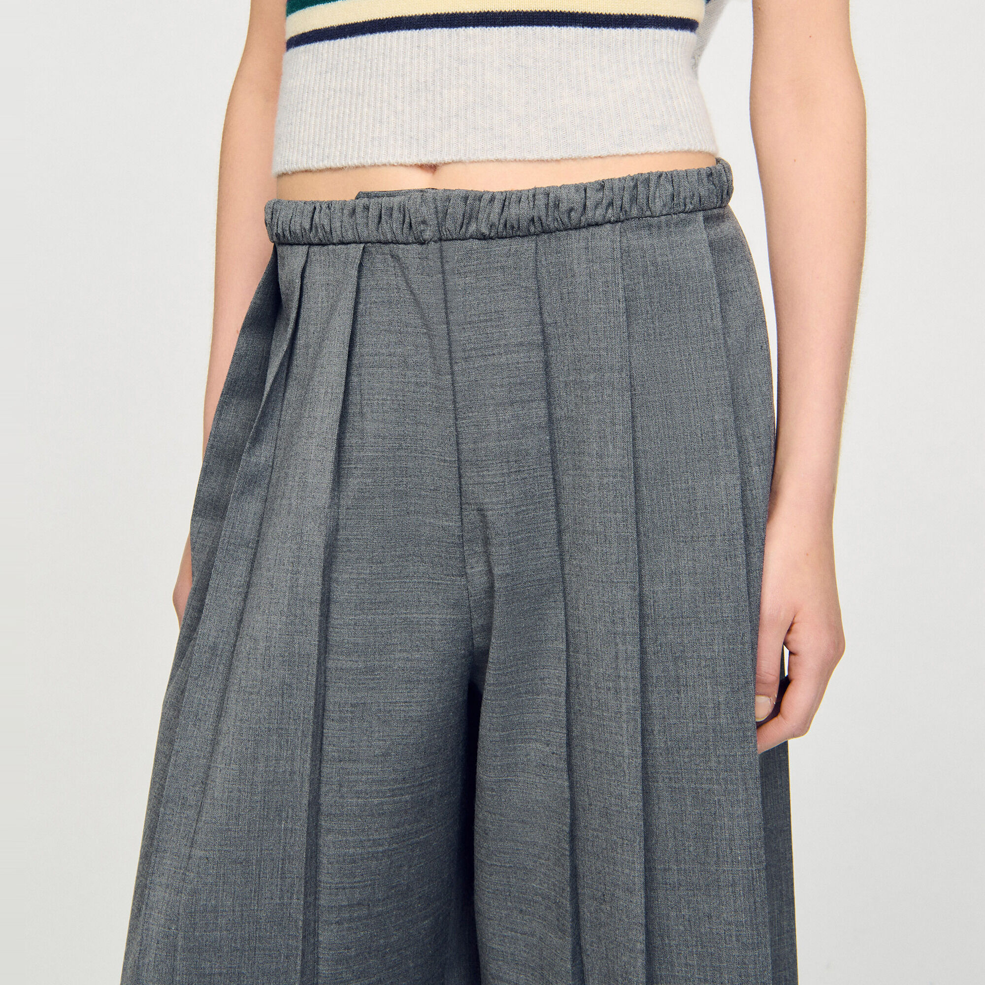 Pantal&oacute;n largo plisado - Mujer | Sandro