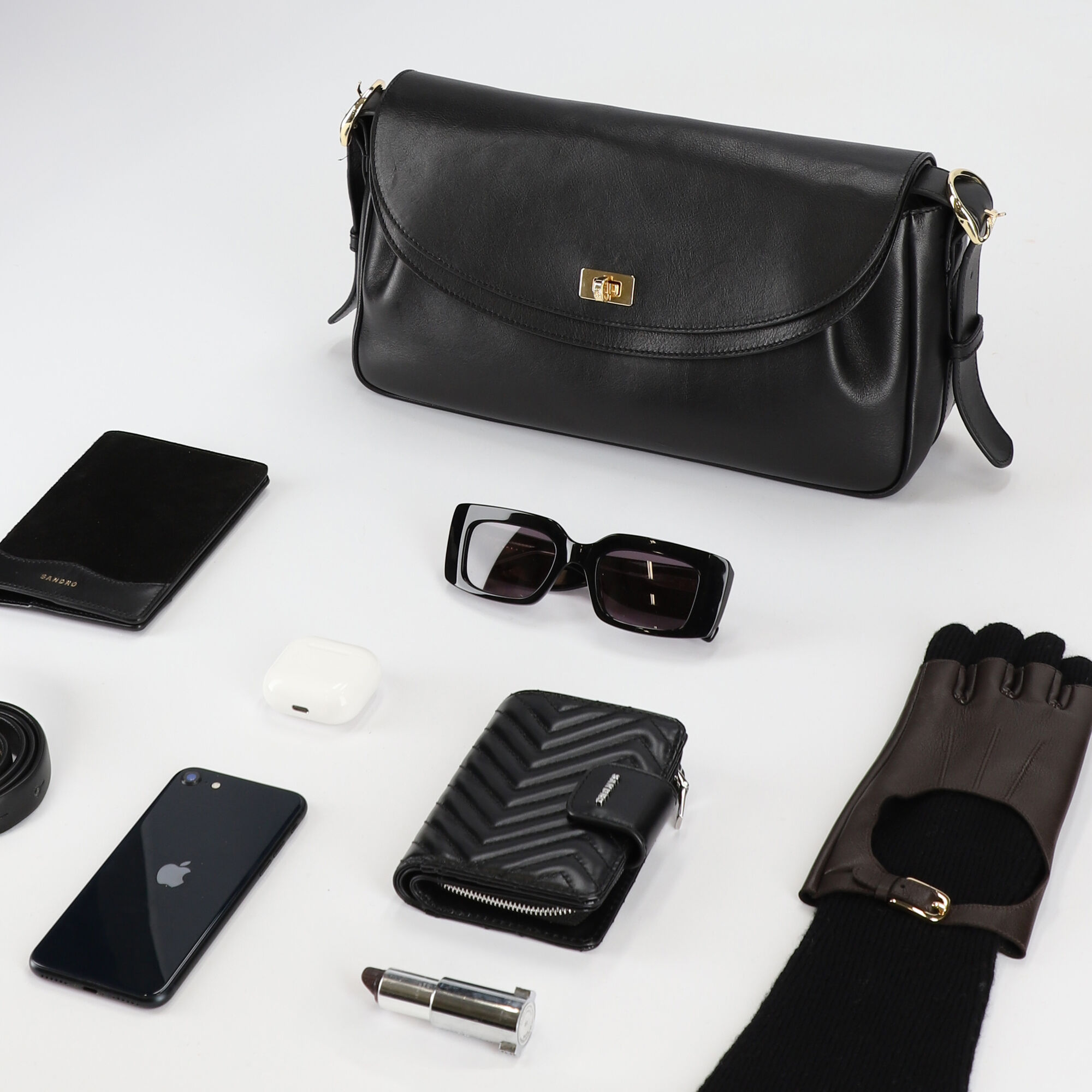 Bolso de cuero liso Le Mambo