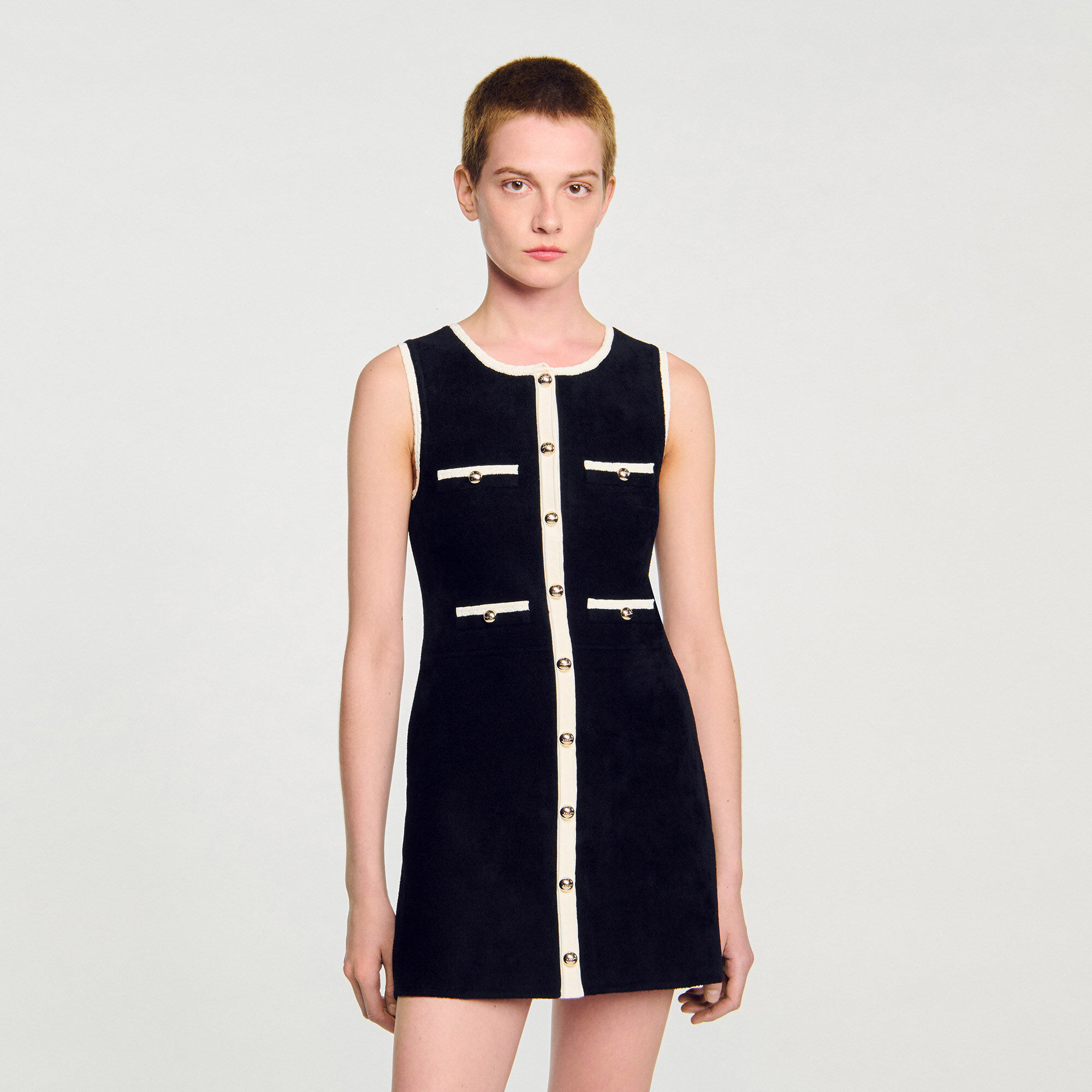 Vestido corto de punto terciopelo
