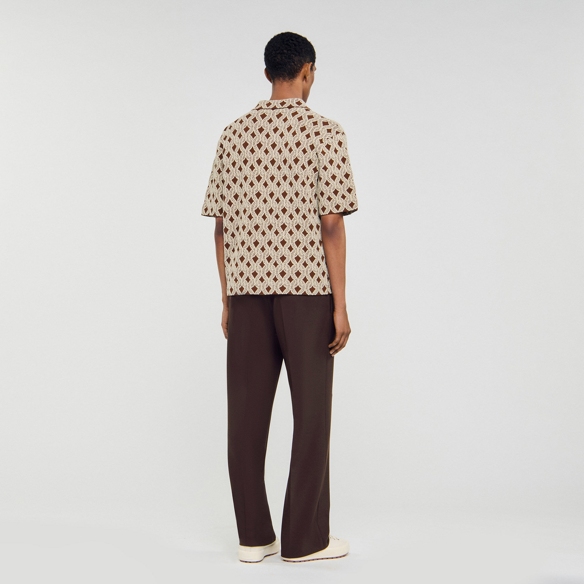 Camisa cárdigan de jacquard cuerda