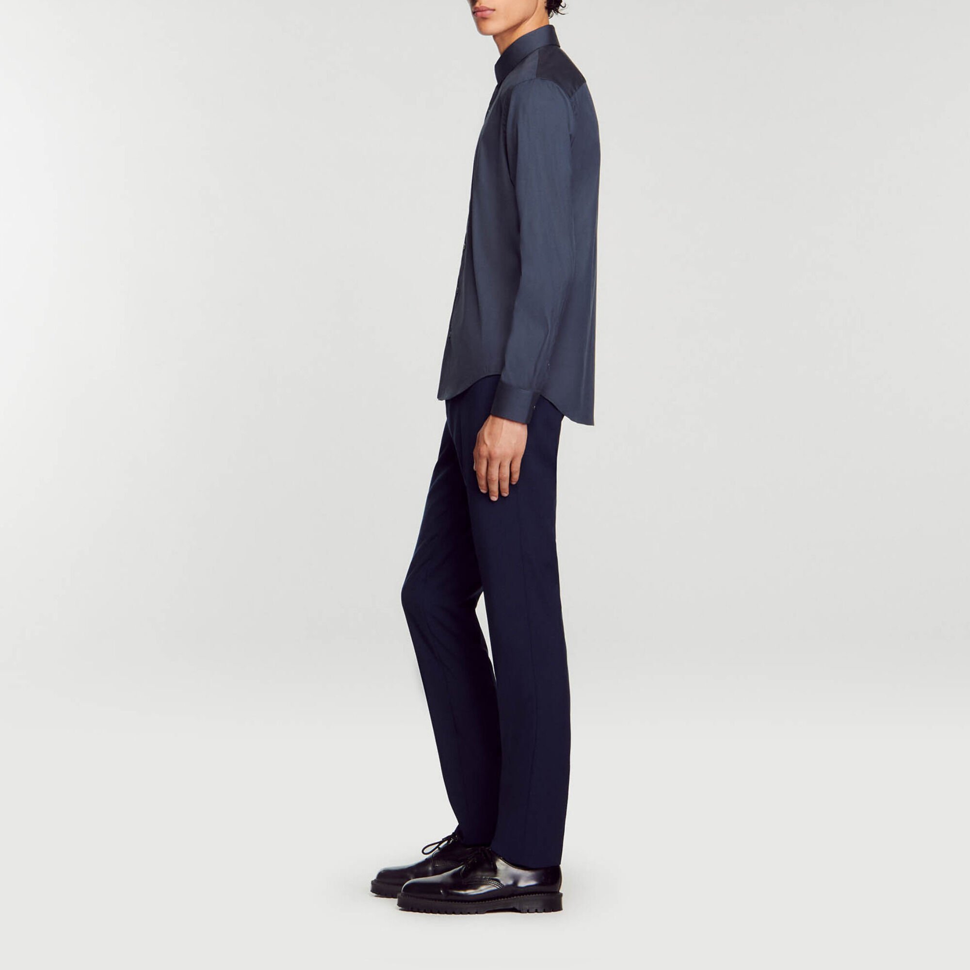 Camisa ajustada de algodón stretch