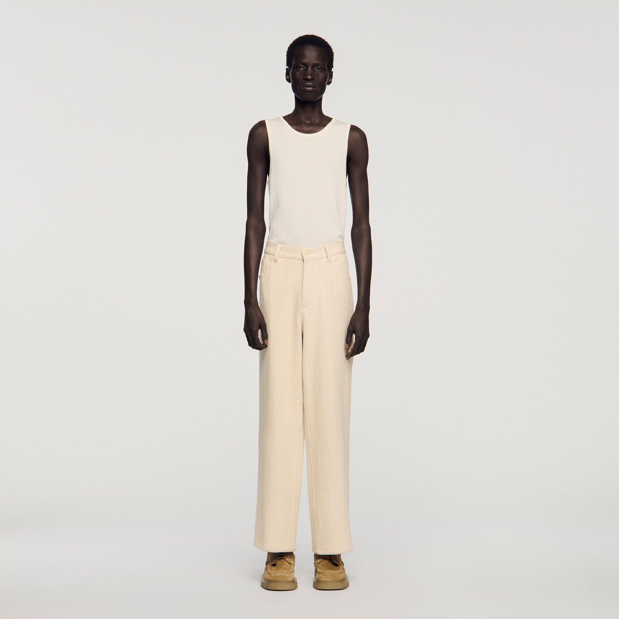 Pantal&oacute;n ancho de algod&oacute;n