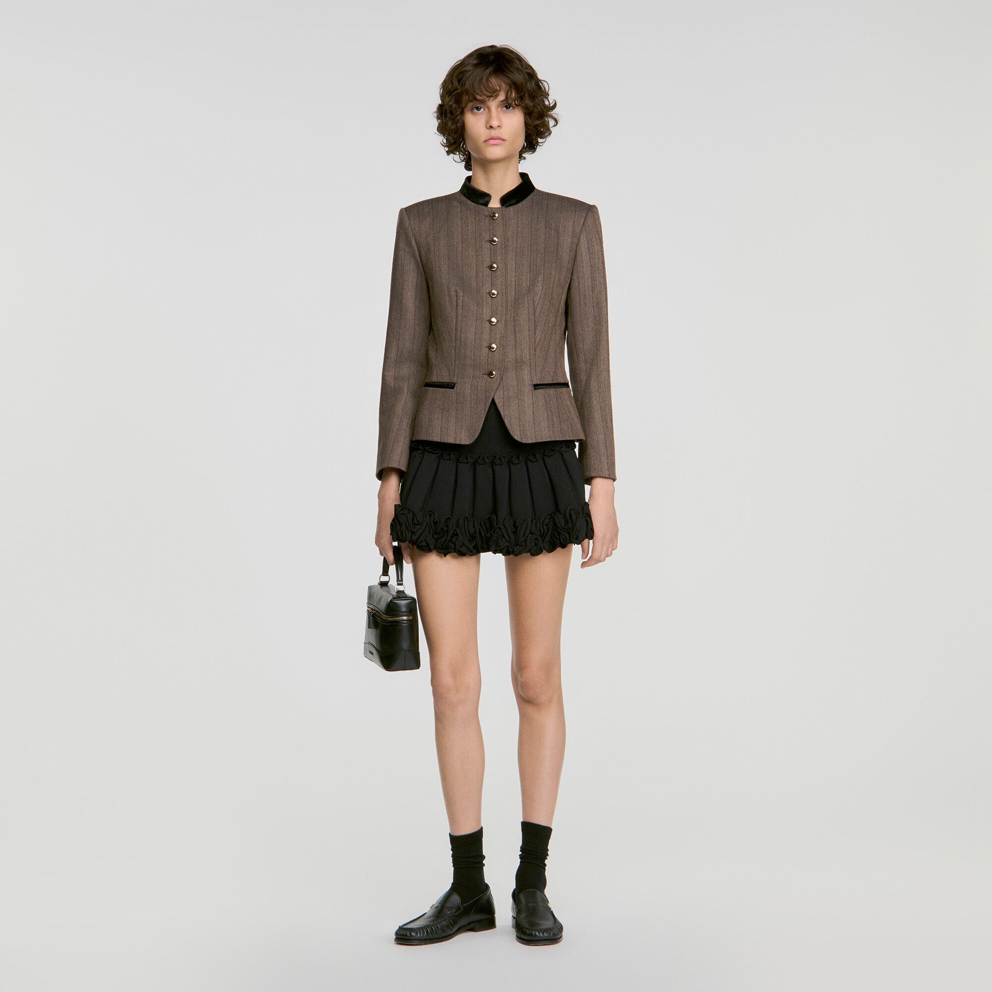 Chaqueta sastre de lana a rayas - Mujer | Sandro