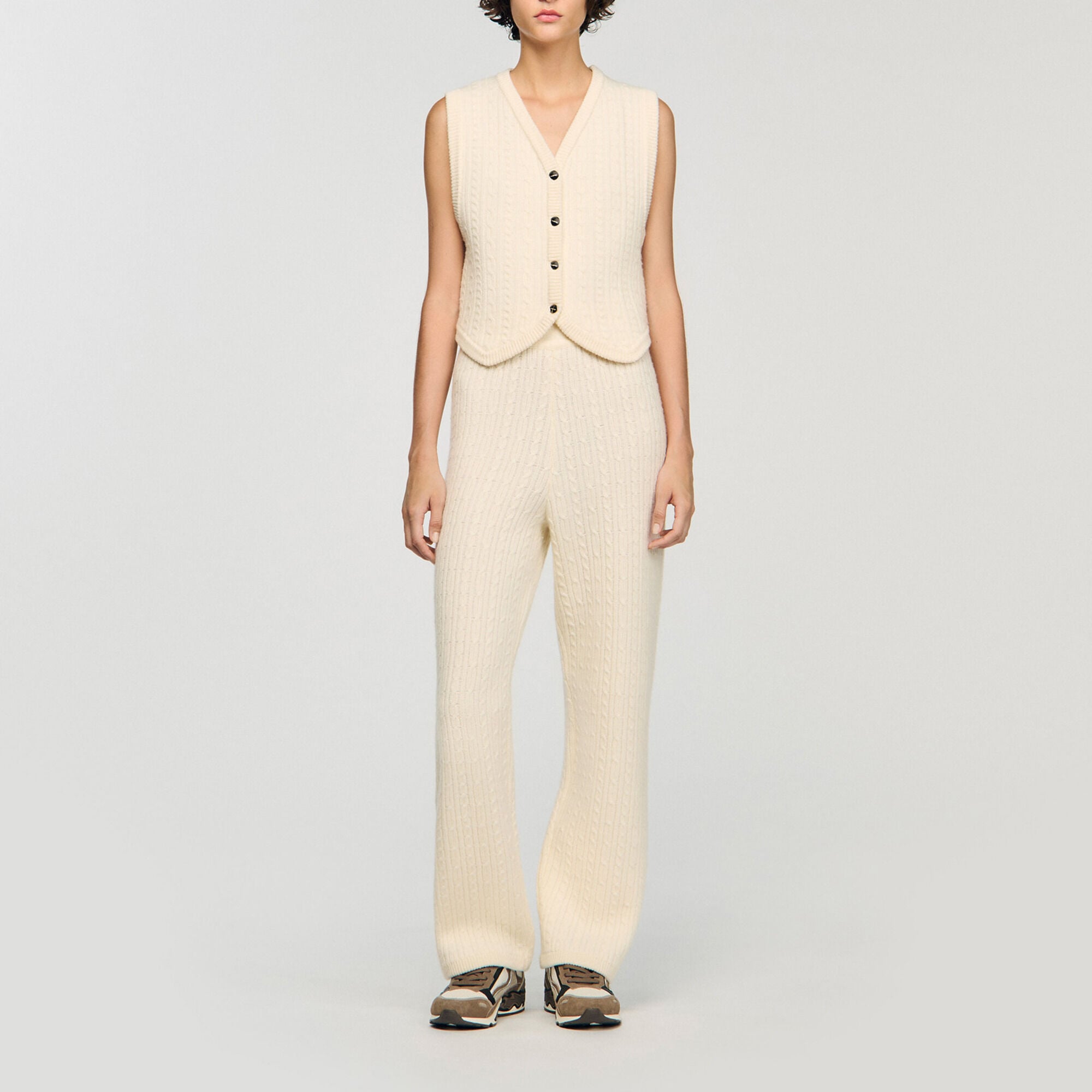Chaleco de punto trenzado - Mujer | Sandro