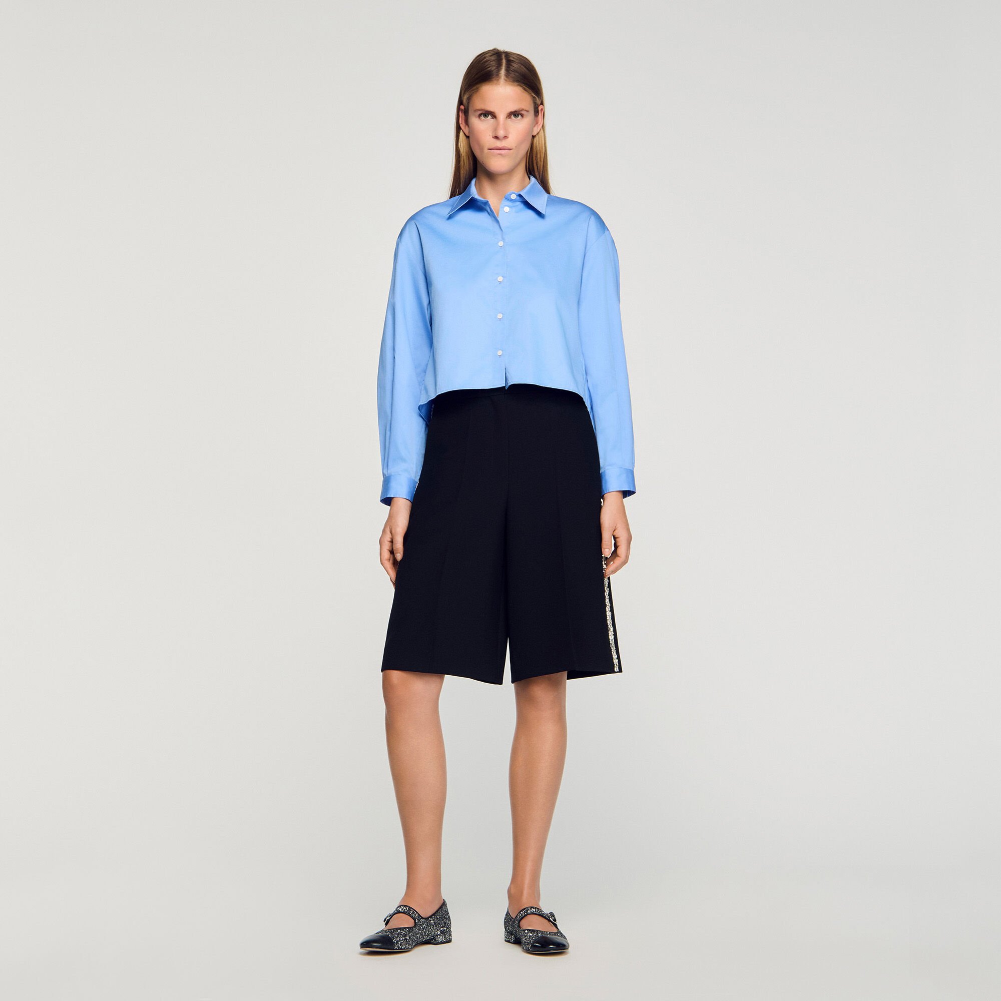 Bermudas rectas con banda strass