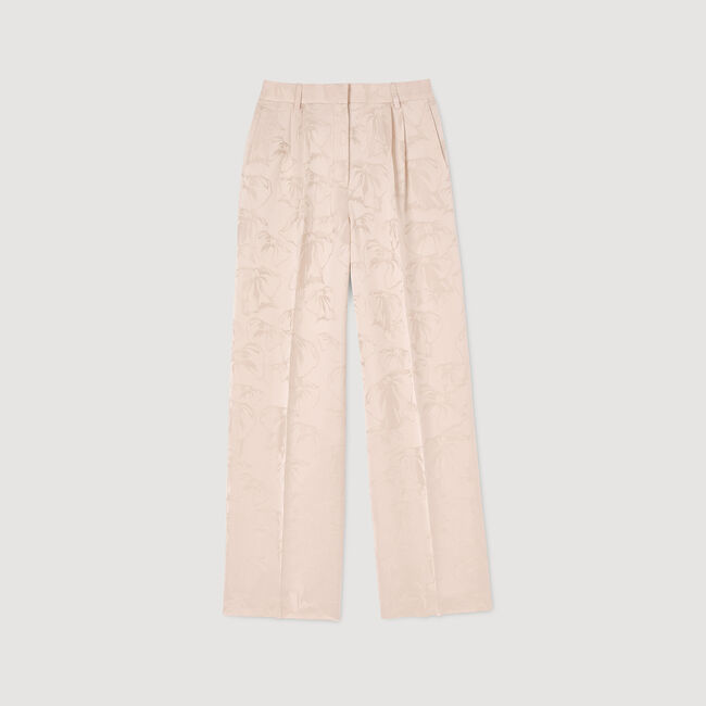 Pantal&oacute;n fluido de jacquard con lazo