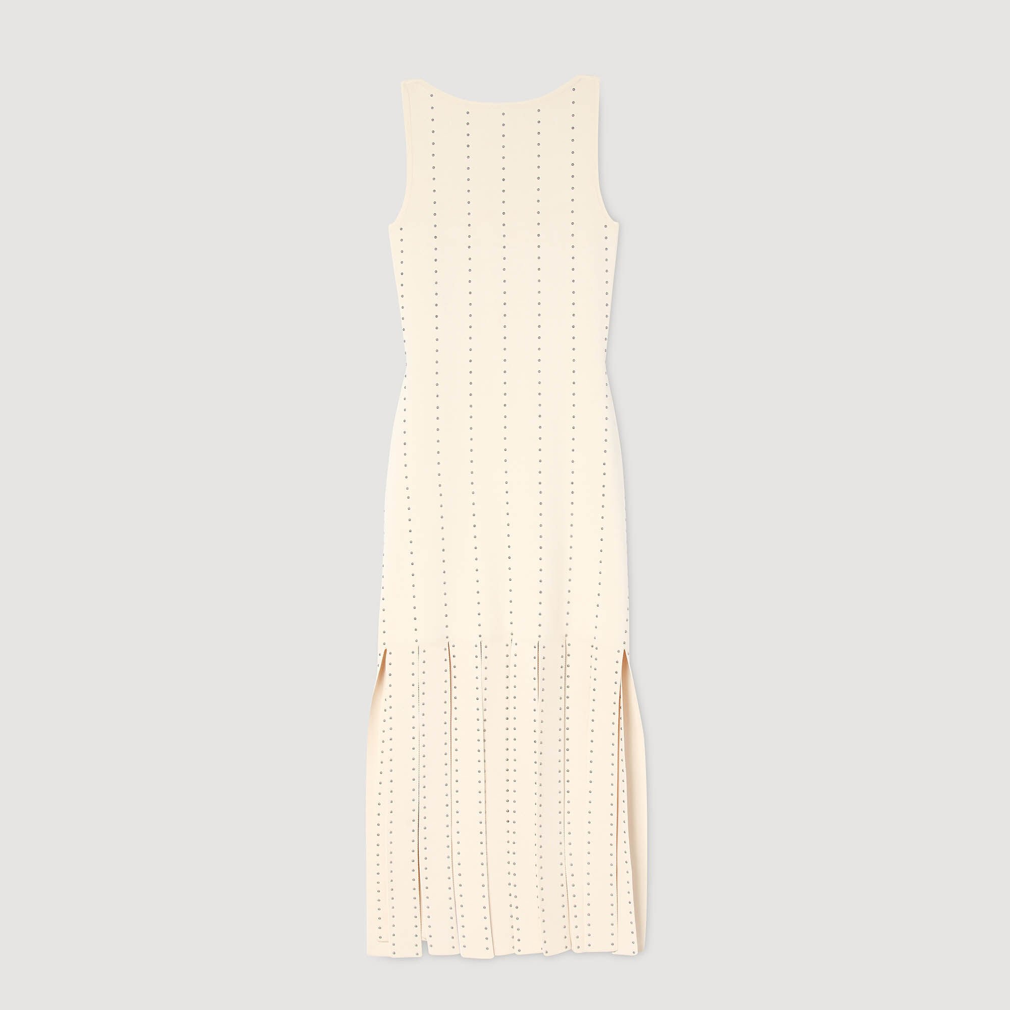Vestido largo de punto con flecos