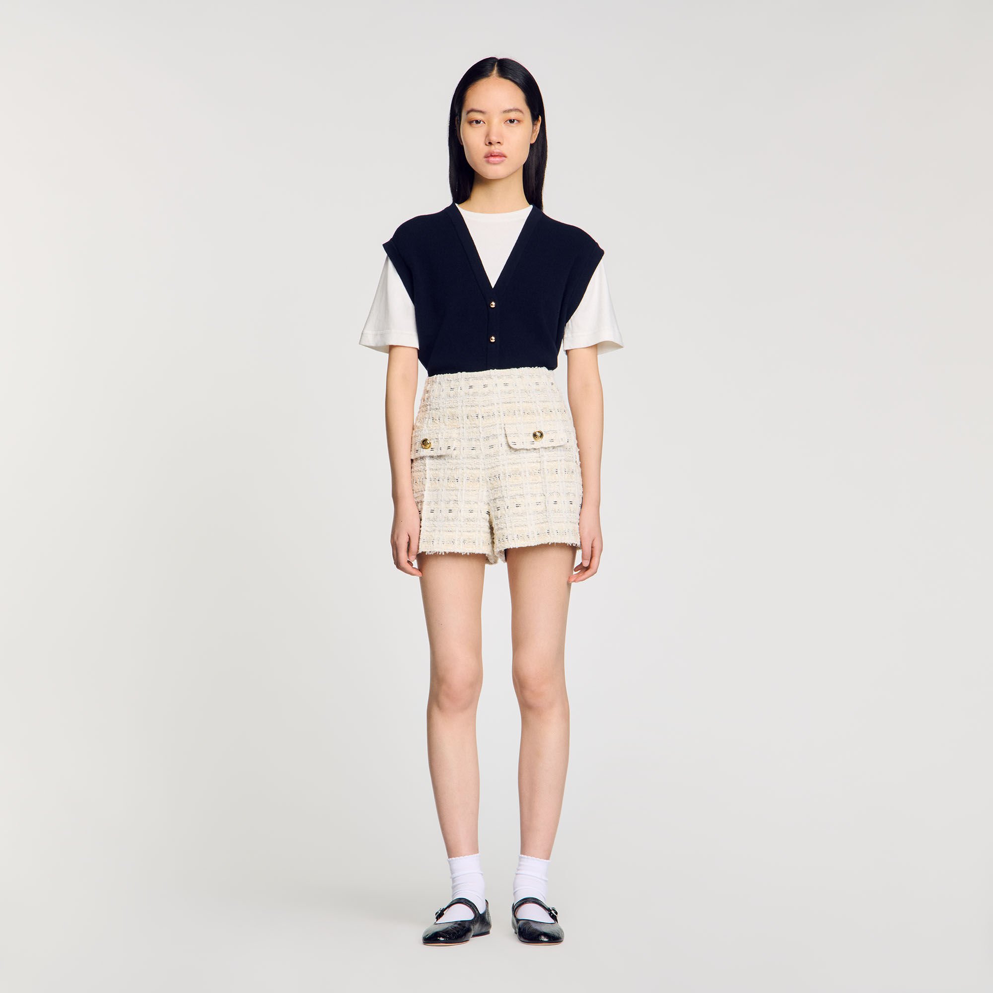 Short de tweed de fantasía