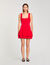 Vestido corto de punto con volantes