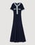 Vestido midi de punto y denim