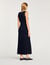 Vestido largo con detalles de ganchillo
