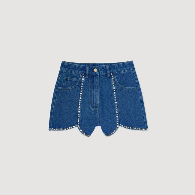 Pantalón corto vaquero con strass