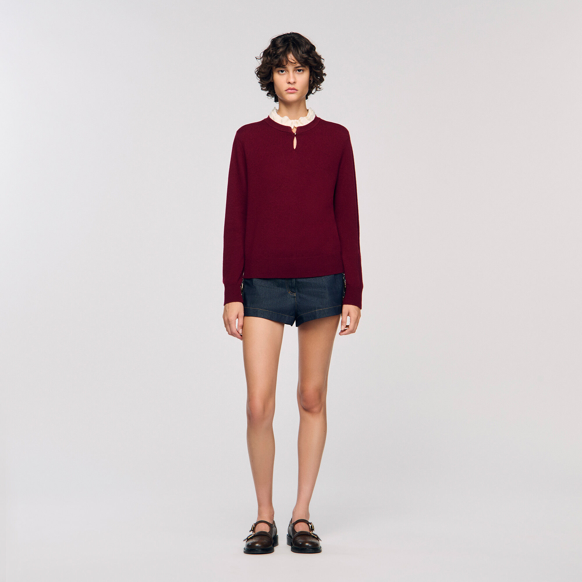Jersey con cuello con volante